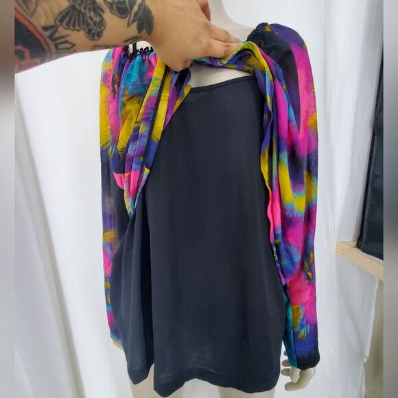 W Worthington 2-piece Plus Size Multi-Color Sheer Blouse - Picture 6 of 11